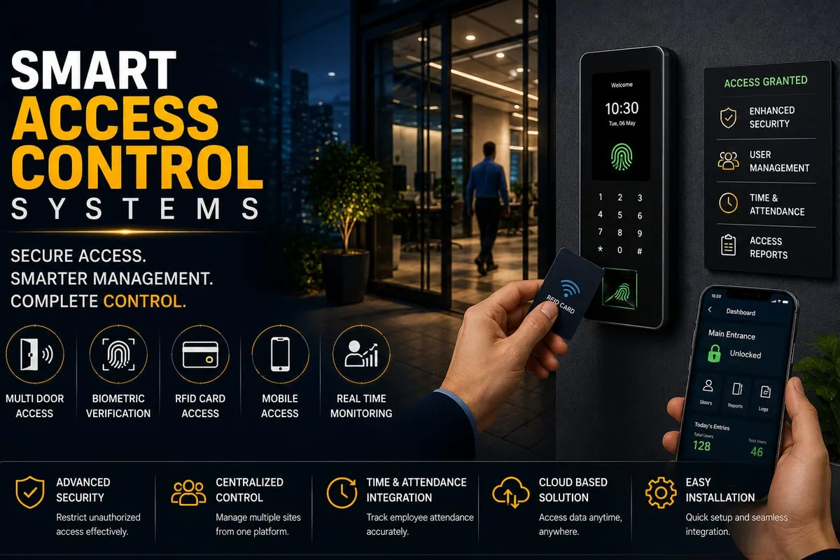 SS SecurSys Smart Access Control Systems — biometric, RFID card, mobile and multi-door access with time and attendance