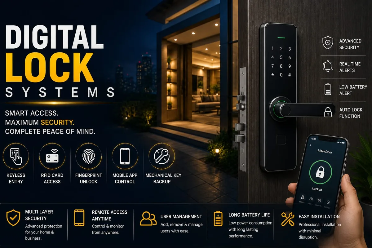 SS SecurSys digital lock system — smart keypad and fingerprint door lock