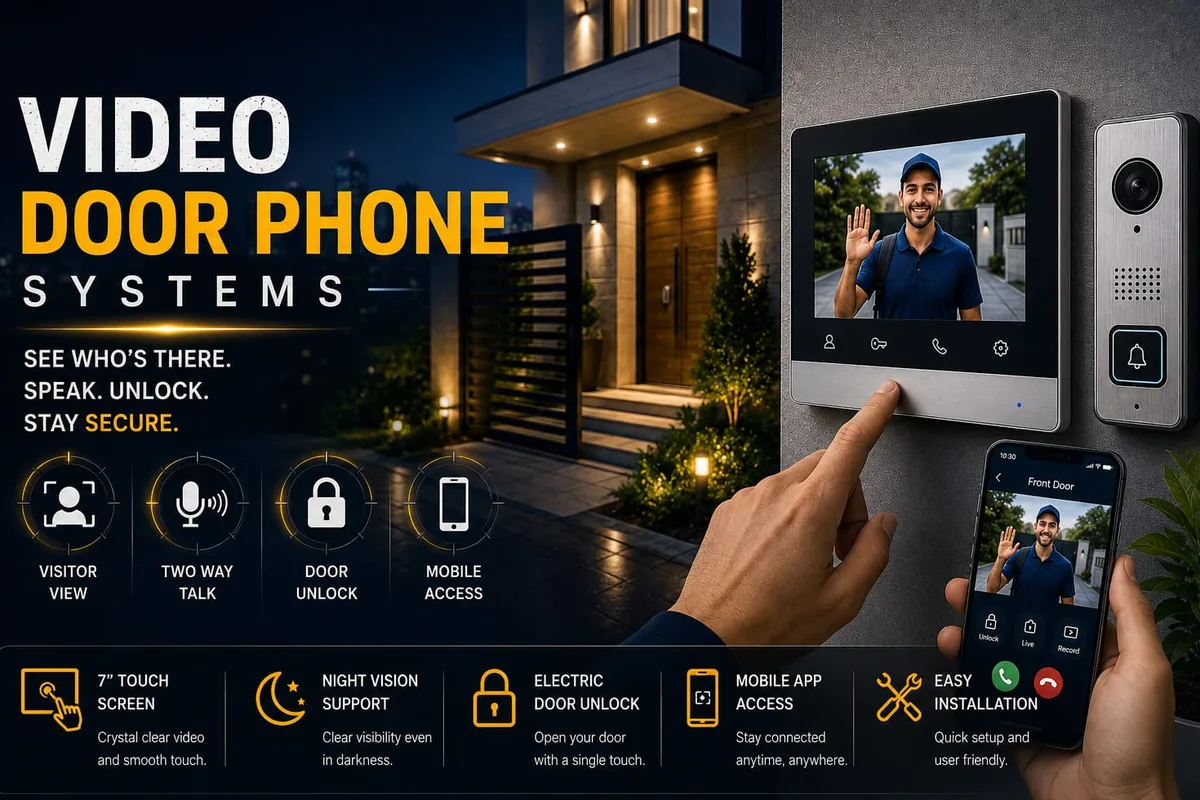 SS SecurSys video door phone system — indoor monitor and outdoor door station